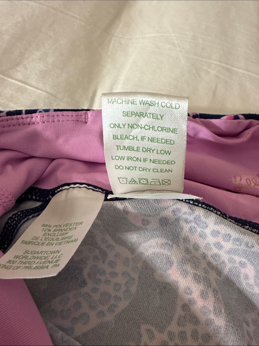 Lilly Pulitzer Women’s Navy Blue Pink Leopard-Print Leggings - Picture 4 of 7